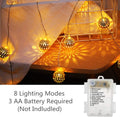 40 LED Globe String Lights, Christmas Decorations Golden Moroccan Hanging Lights Battery Operated Decor for Indoor, Home, Bedroom, Party, Wedding, Christmas Tree, Warm White