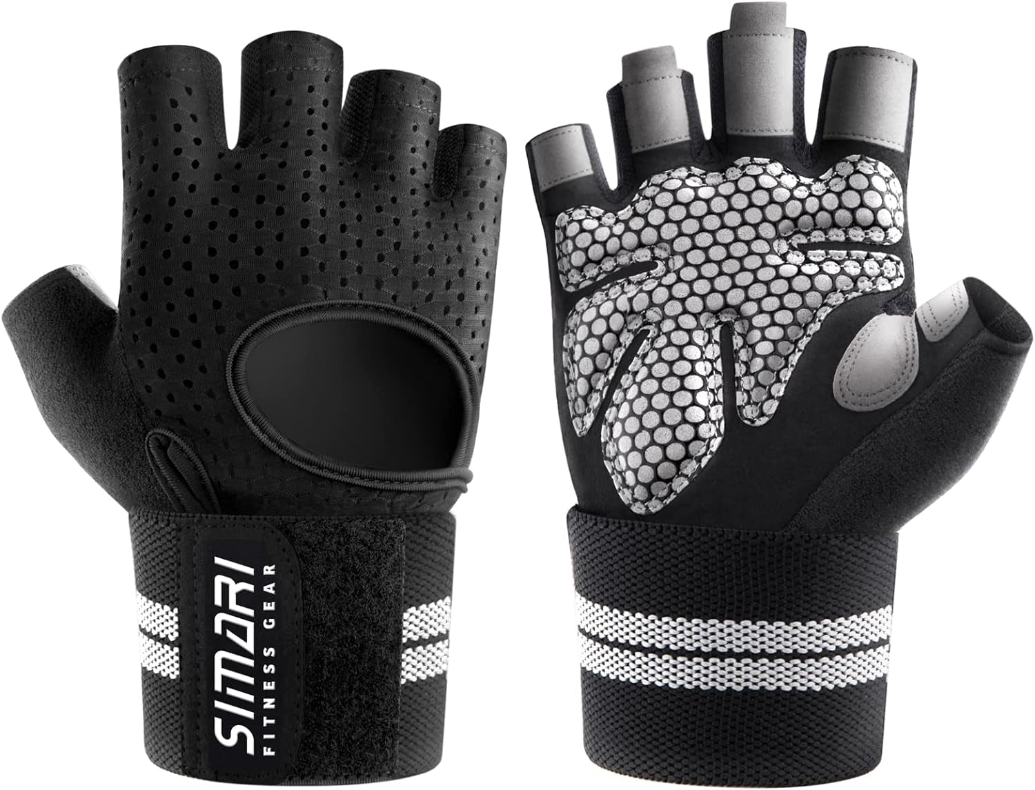 Workout Gloves Men and Women Weight Lifting Gloves with Wrist Wraps Support for Gym Training, Full Palm Protection for Fitness, Weightlifting, Exercise, Hanging, Pull Ups