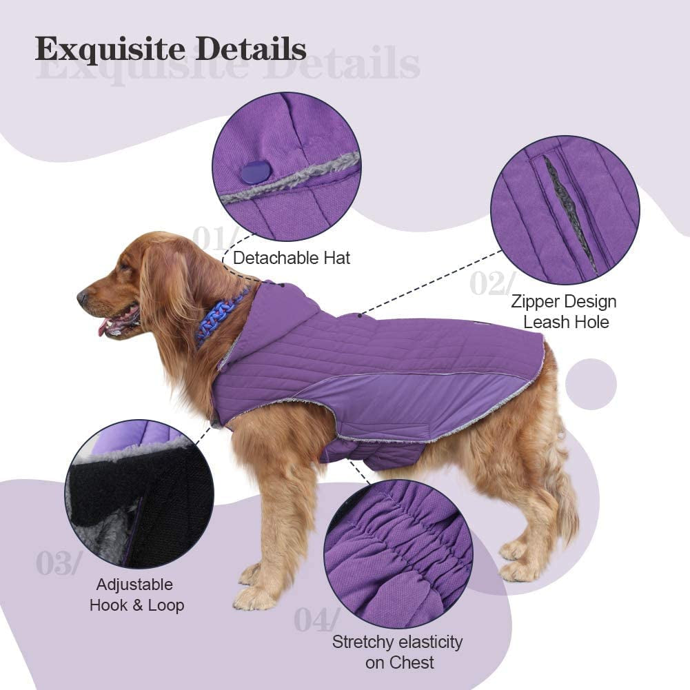 Dog Jackets for Winter, Warm Coat/S for Dogs Winter, Cozy Winter Jackets for Medium Large Dogs, Dog Winter Vest for Small Medium Large Dogs, L