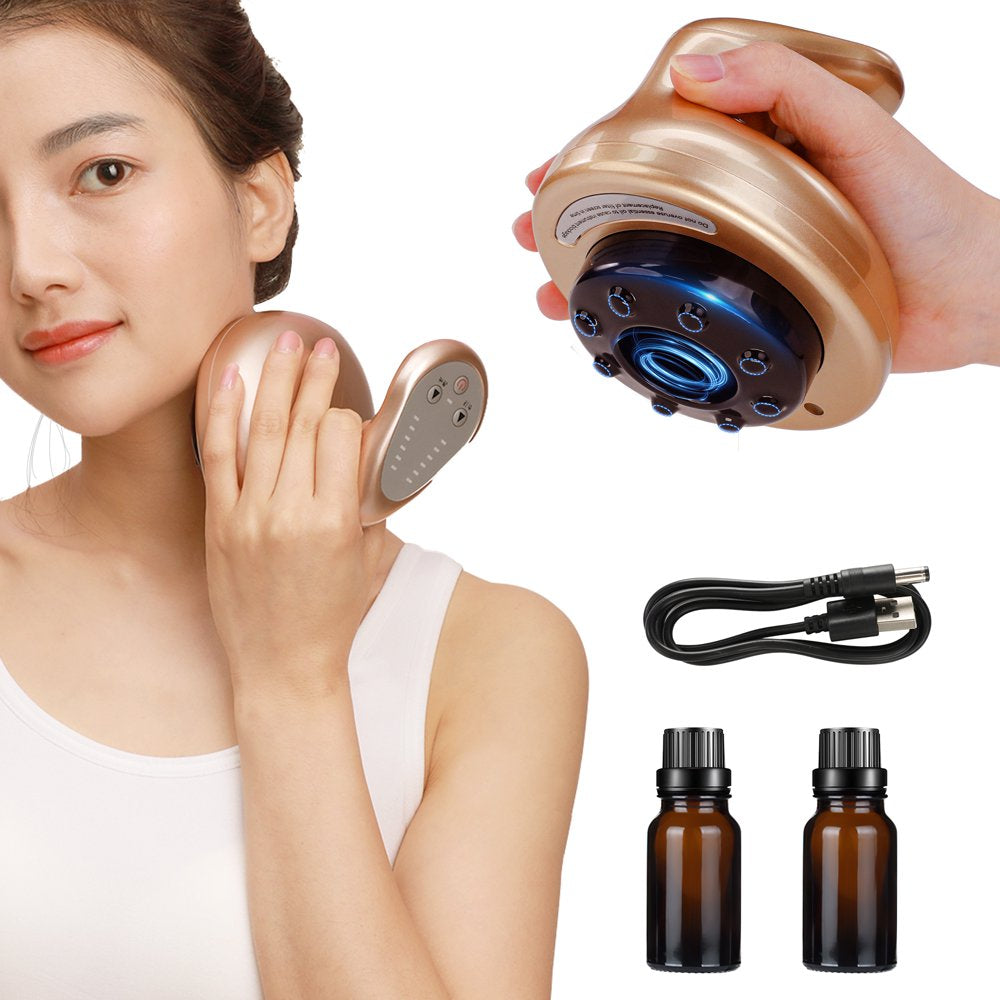 Electric Cupping Therapy Set with 2Pcs Essential Oil, Cellulite Remover Massager, Gua Sha Massage Tool with 12 Level Suction and Temperature