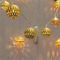 40 LED Globe String Lights, Christmas Decorations Golden Moroccan Hanging Lights Battery Operated Decor for Indoor, Home, Bedroom, Party, Wedding, Christmas Tree, Warm White