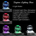 3D Solar System Crystal Ball with LED Colorful Lighting Touch Base, Solar System Model Decor Science Astronomy Gifts God Bless the World Easter Religious Space Gifts Decor