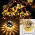 40 LED Globe String Lights, Christmas Decorations Golden Moroccan Hanging Lights Battery Operated Decor for Indoor, Home, Bedroom, Party, Wedding, Christmas Tree, Warm White