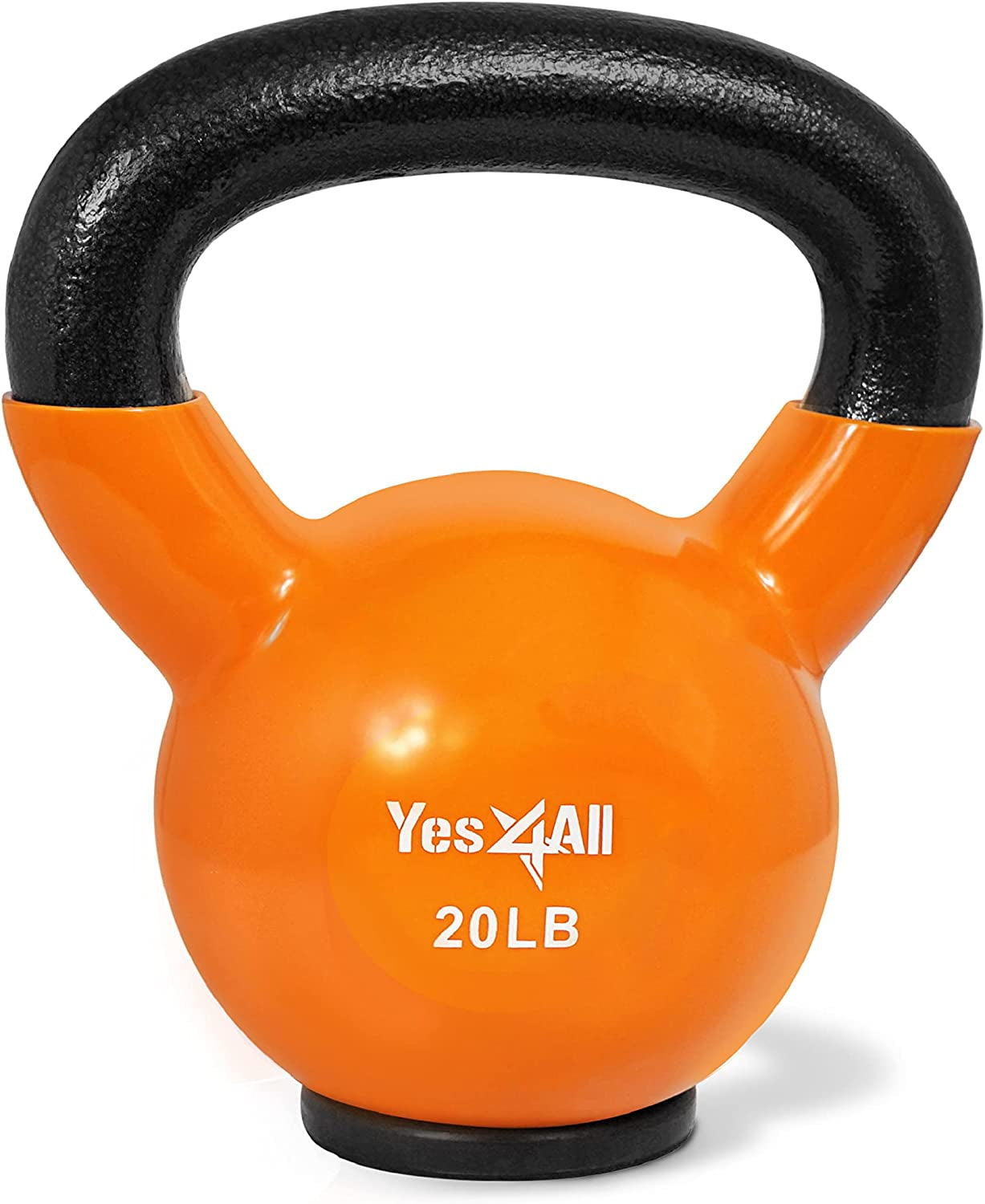 Kettlebells Rubber Base/Vinyl Coated Cast Iron Kettlebell - Exercise Fitness Weights for Home Gym, Strength Training